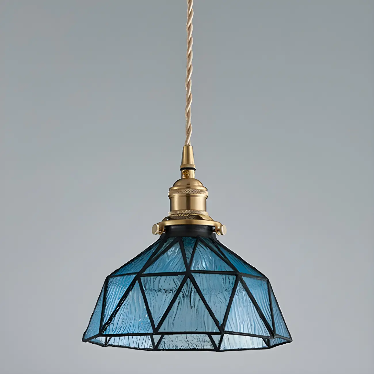 Vintage Glass Pendant Light 1-Light Geometric Ceiling Light Fixture for Hallway Image - 4 | homeyfad