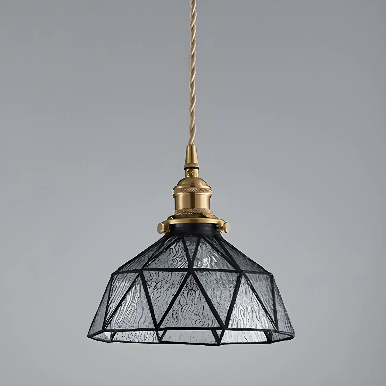 Vintage Glass Pendant Light 1-Light Geometric Ceiling Light Fixture for Hallway Image - 13 | homeyfad