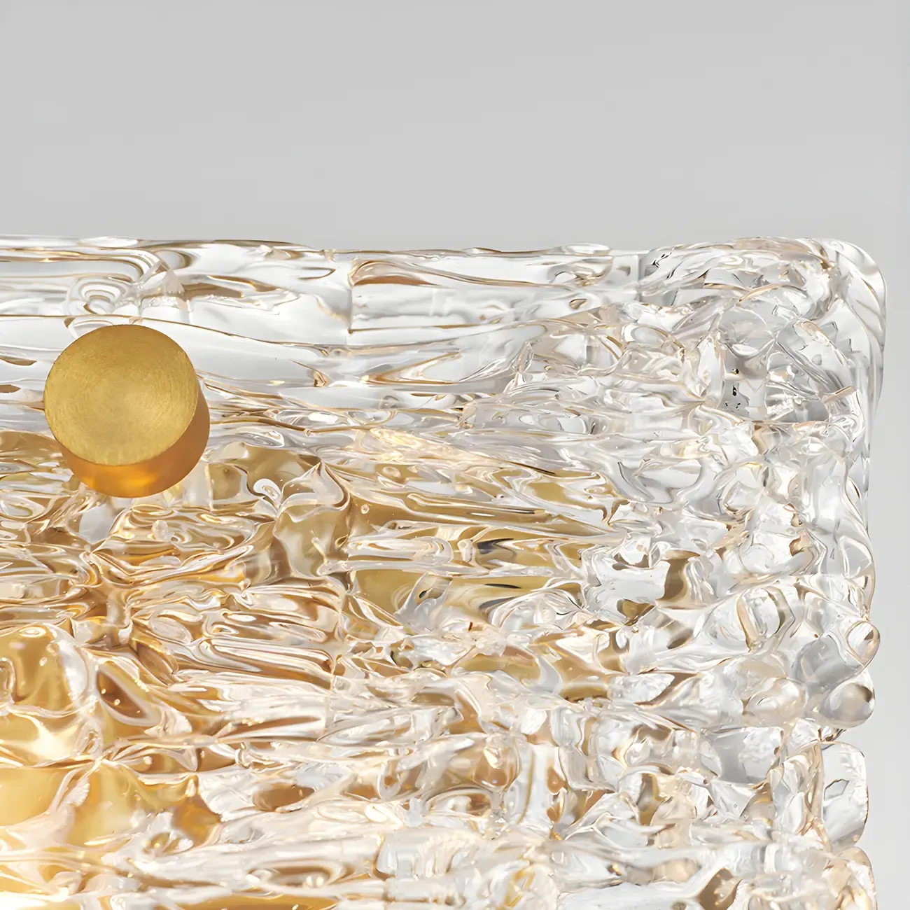 Rectangle Large Gold Glass Island Pendant Light Image - 7