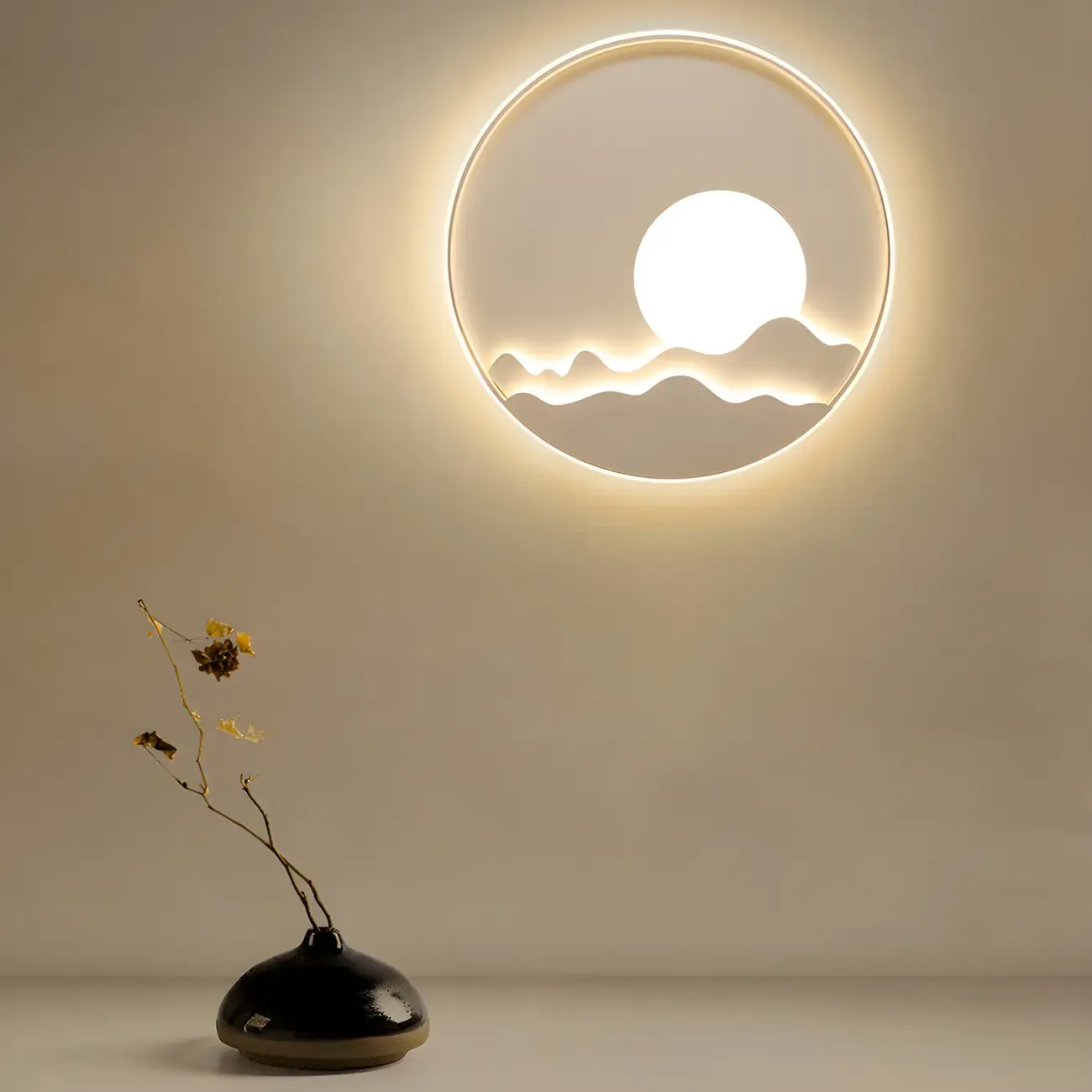 Modern Geometric Metal Wall Light with LED Illumination Image - 3