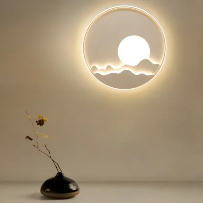 Modern Geometric Metal Wall Light with LED Illumination Image - 3