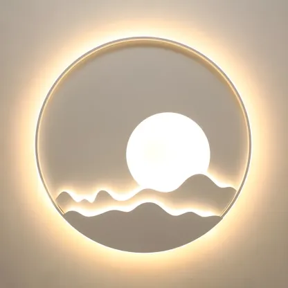 Modern Geometric Metal Wall Light with LED Illumination Image - 4