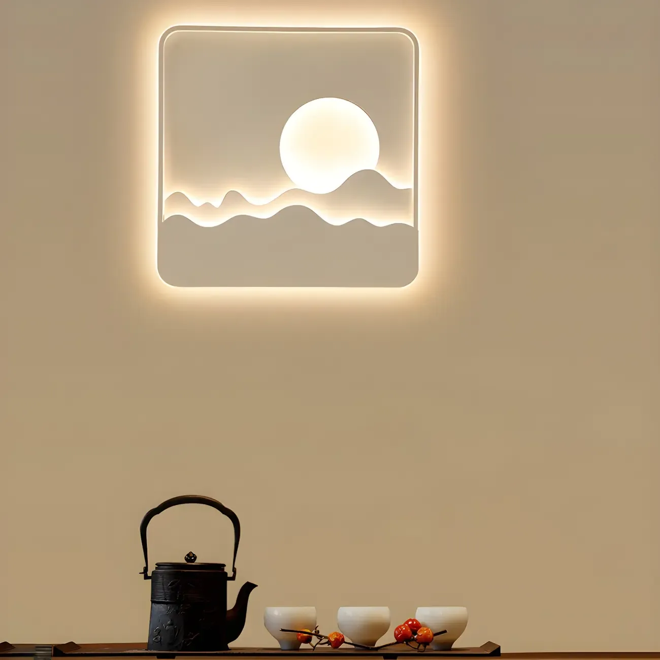 Modern Geometric Metal Wall Light with LED Illumination Image - 1