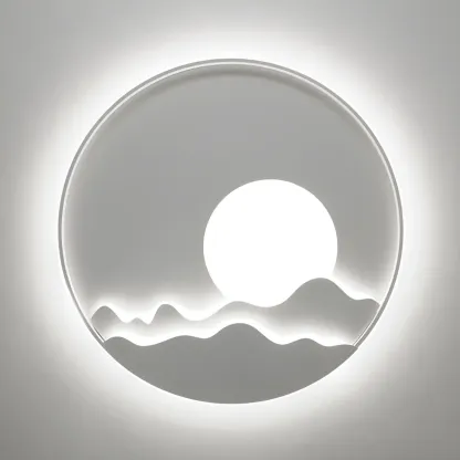 Modern Geometric Metal Wall Light with LED Illumination Image - 8