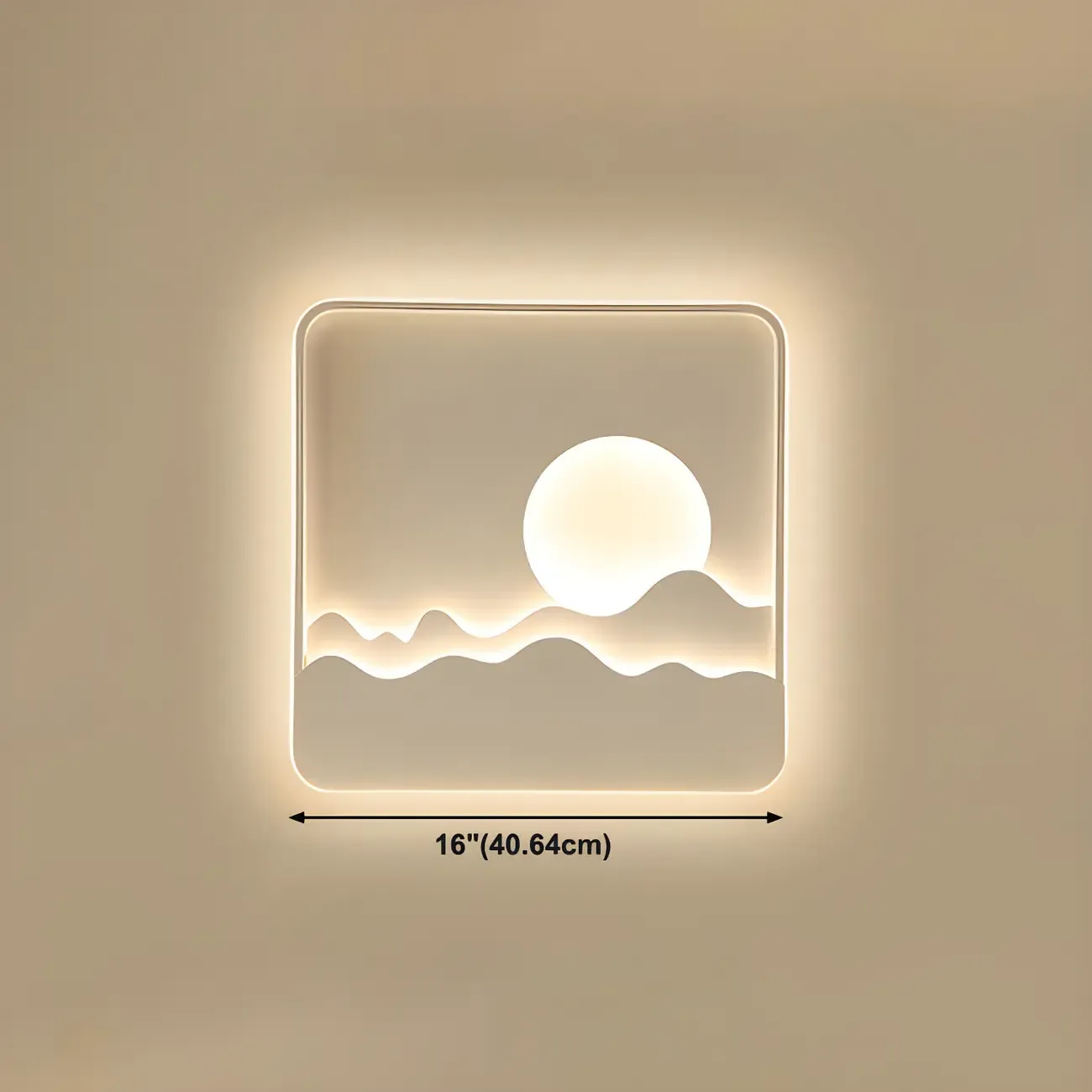 Modern Geometric Metal Wall Light with LED Illumination #size