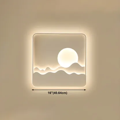 Modern Geometric Metal Wall Light with LED Illumination #size