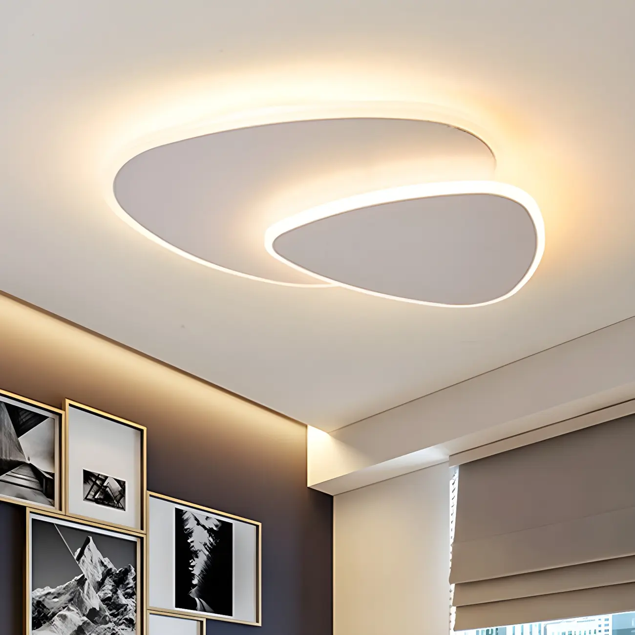 White Acrylic Flush Mount Ceiling Light Fixture for Hallway  Image - 2 | homeyfad