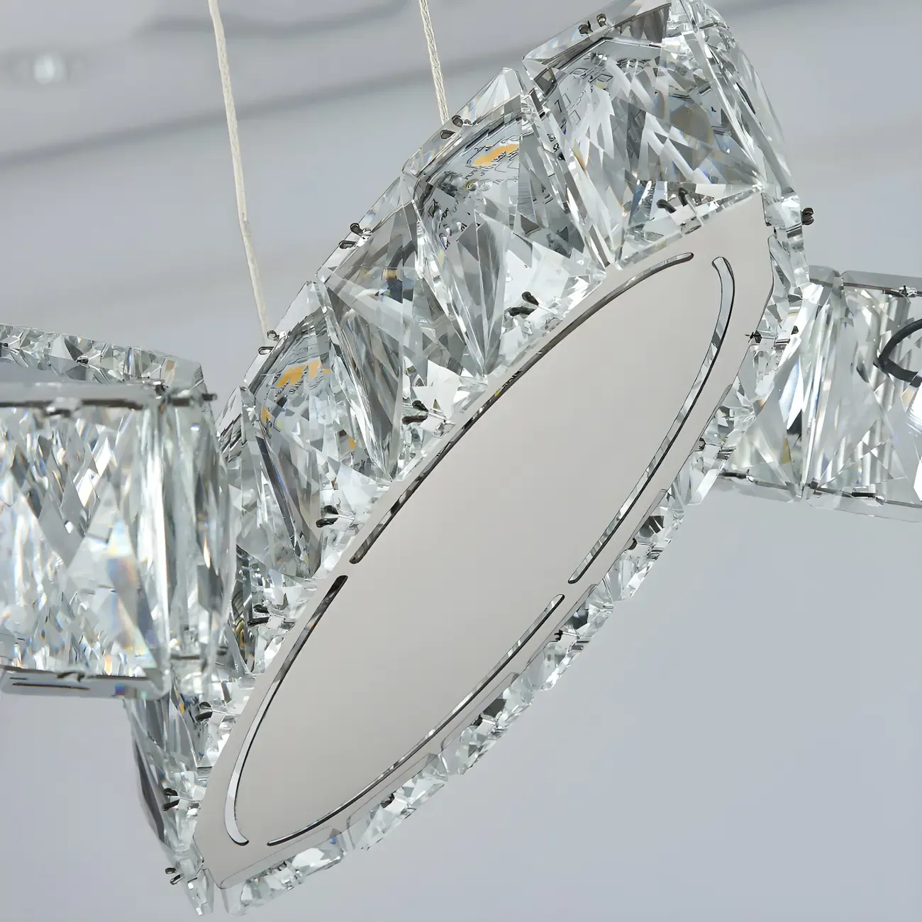 Modern Gold Crystal Linear Pendant Light for Kitchen Image - 12