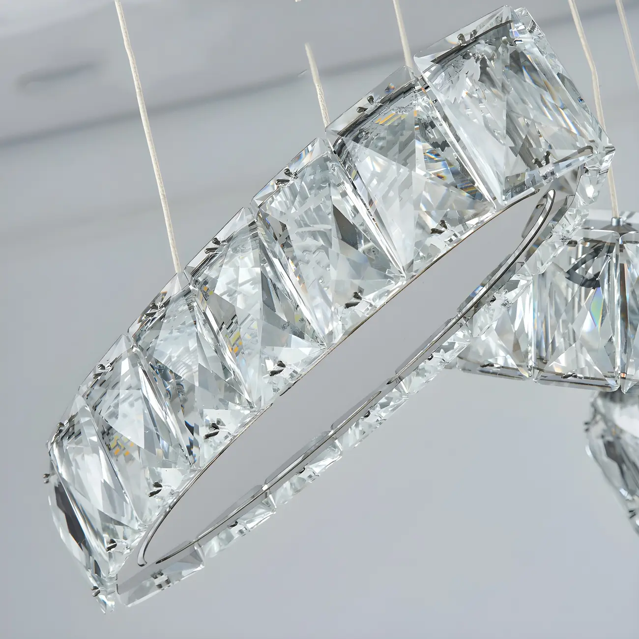 Modern Gold Crystal Linear Pendant Light for Kitchen Image - 13 | homeyfad