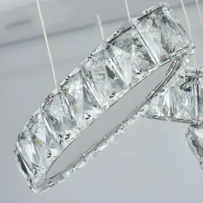 Modern Gold Crystal Linear Pendant Light for Kitchen Image - 13