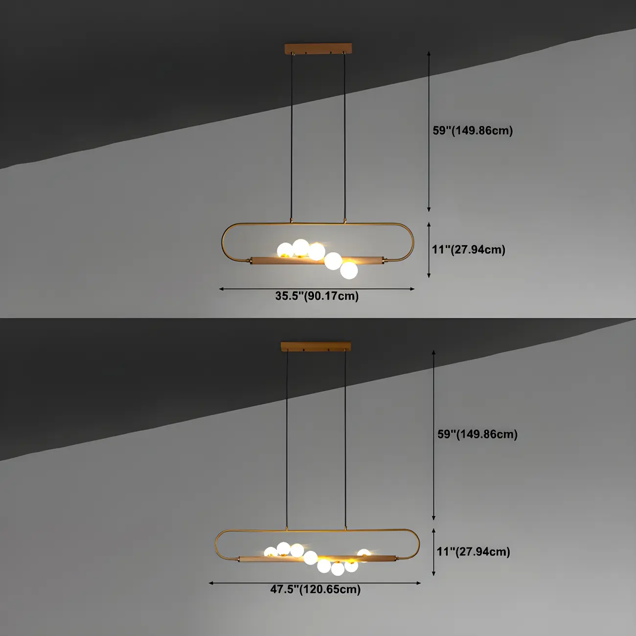 Modern Brass Wood Linear Island Pendant Light Image - 8 | homeyfad