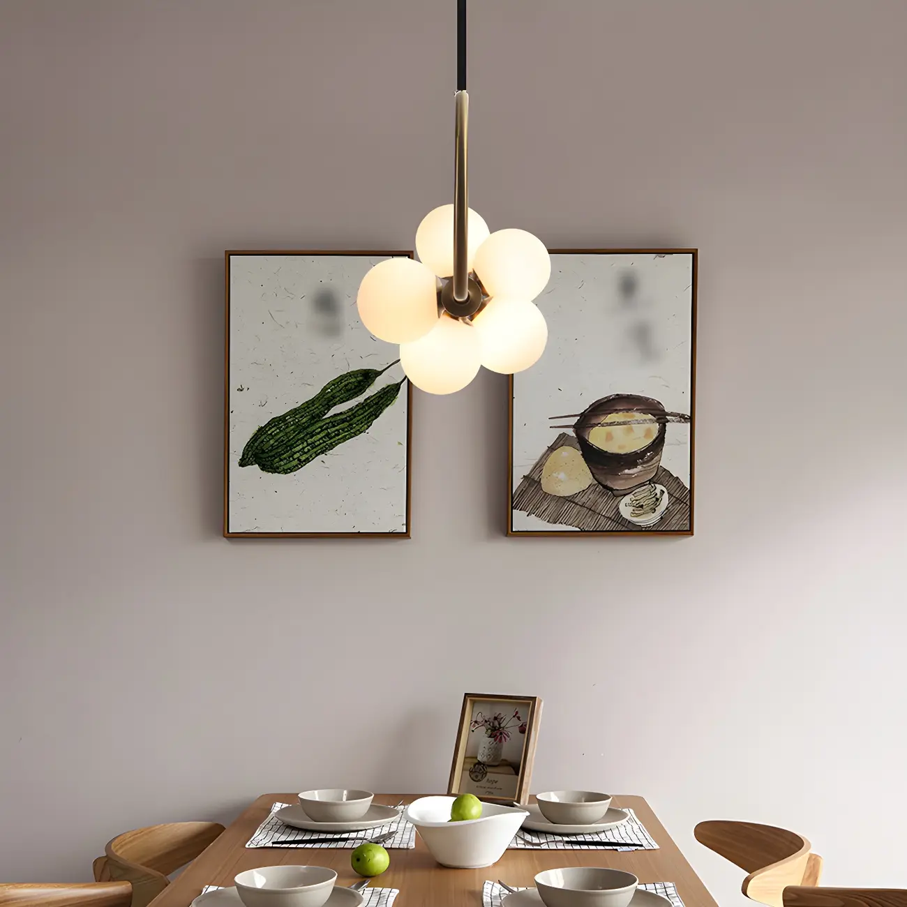 Modern Brass Wood Linear Island Pendant Light Image - 16 | homeyfad