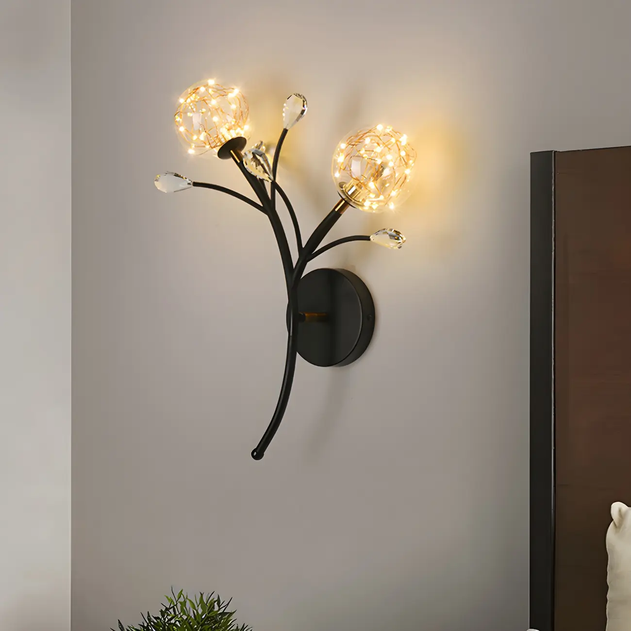 Modern Ball Shape Glass Wall Light for Living Room Image - 3 | homeyfad