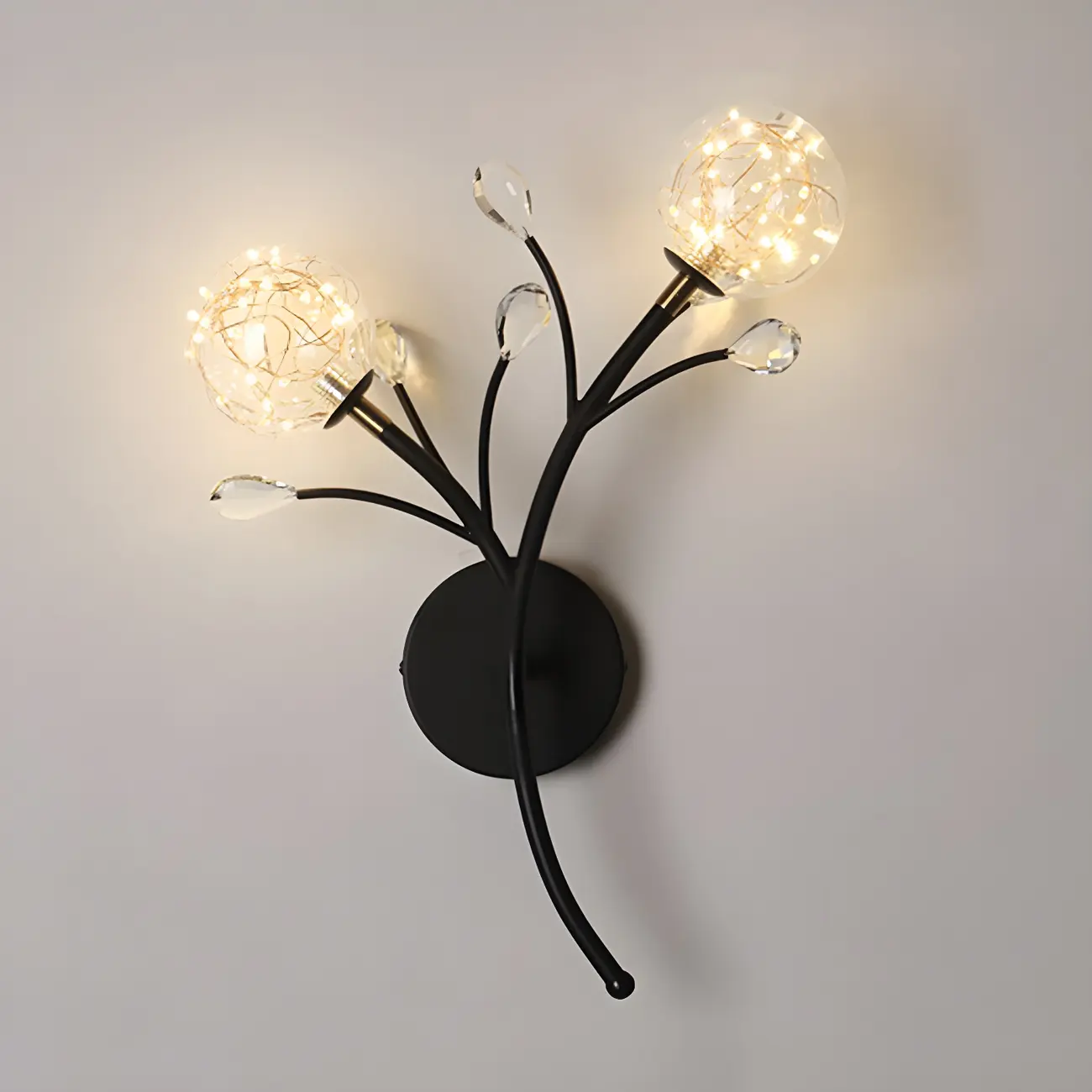 Modern Ball Shape Glass Wall Light for Living Room Image - 4 | homeyfad