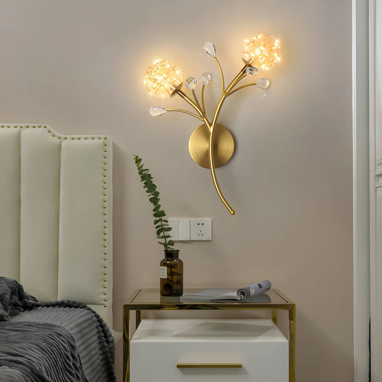 Modern Ball Shape Glass Wall Light for Living Room Image - 8 | homeyfad