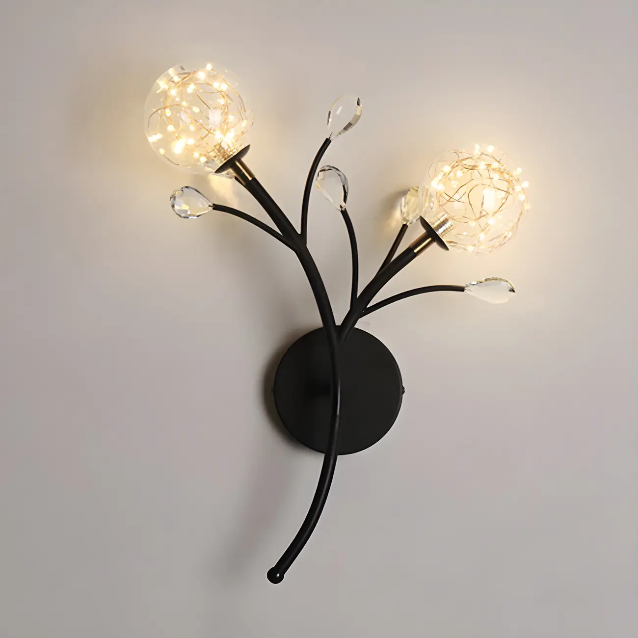 Modern Ball Shape Glass Wall Light for Living Room Image - 2 | homeyfad