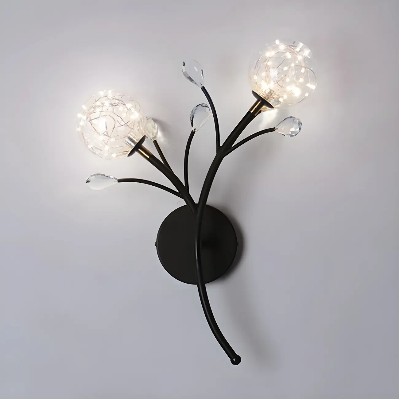 Modern Ball Shape Glass Wall Light for Living Room Image - 6 | homeyfad