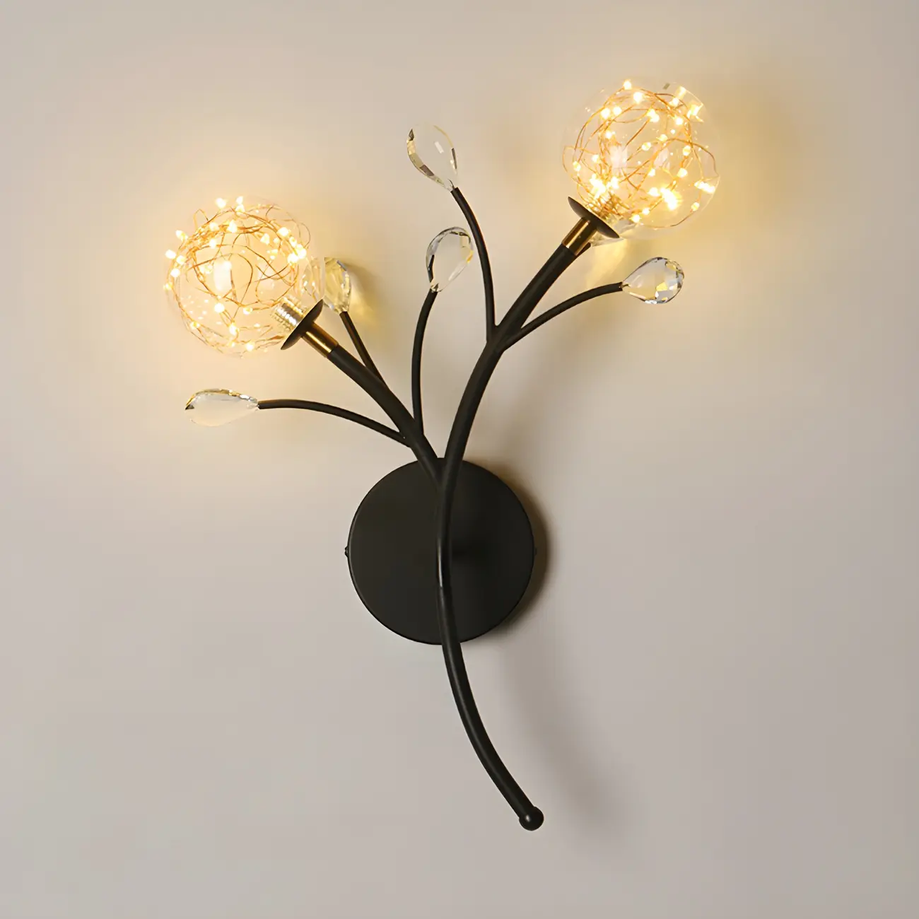 Modern Ball Shape Glass Wall Light for Living Room Image - 9 | homeyfad