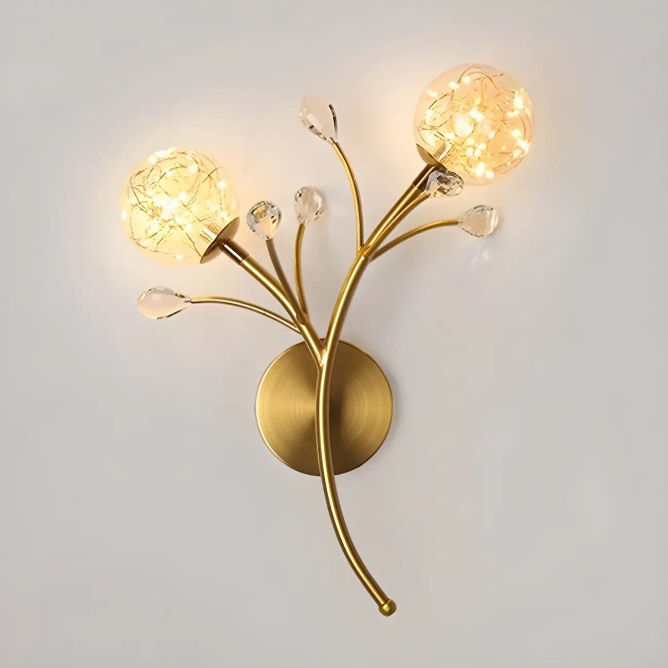 Modern Ball Shape Glass Wall Light for Living Room Image - 10 | homeyfad