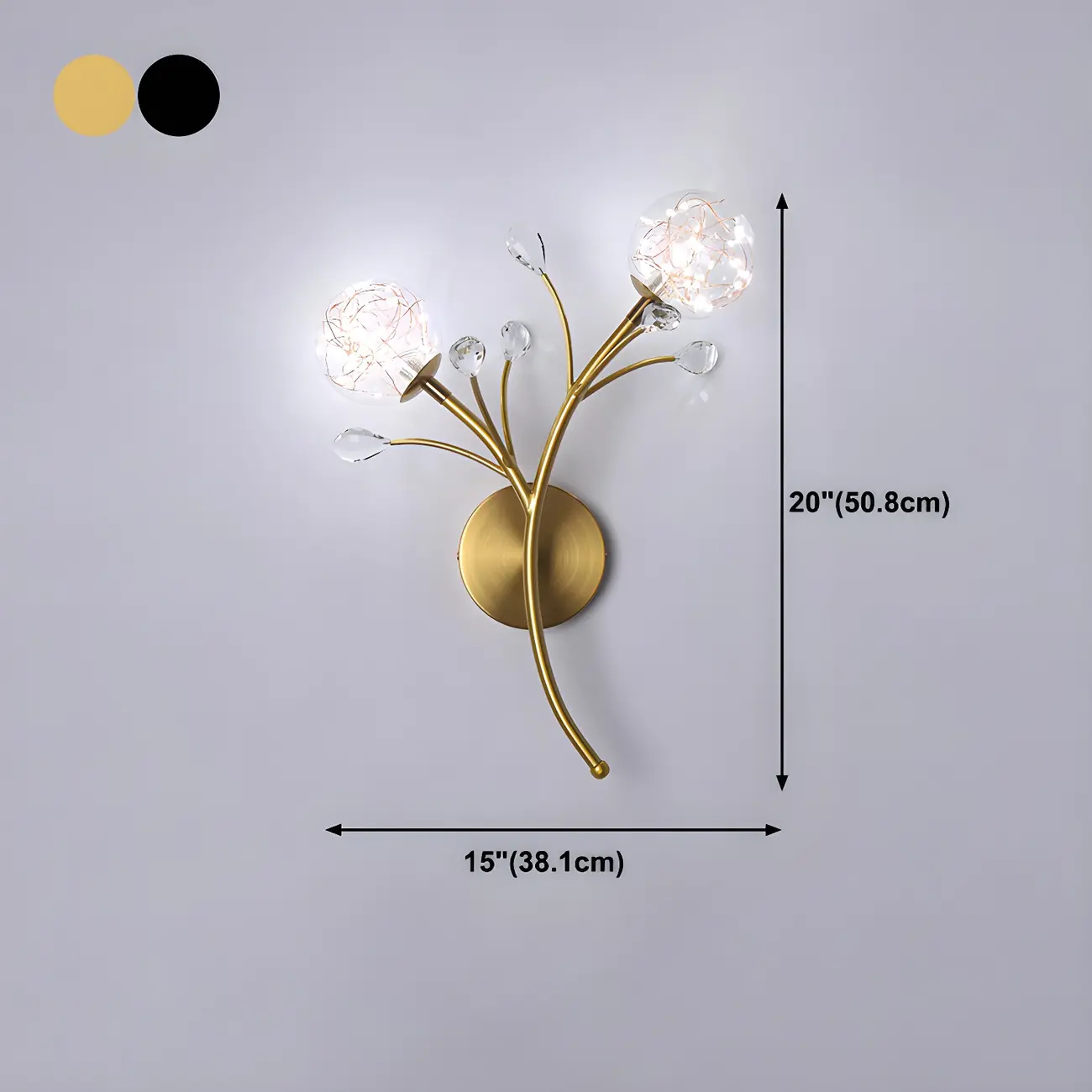 Modern Ball Shape Glass Wall Light for Living Room #size | homeyfad