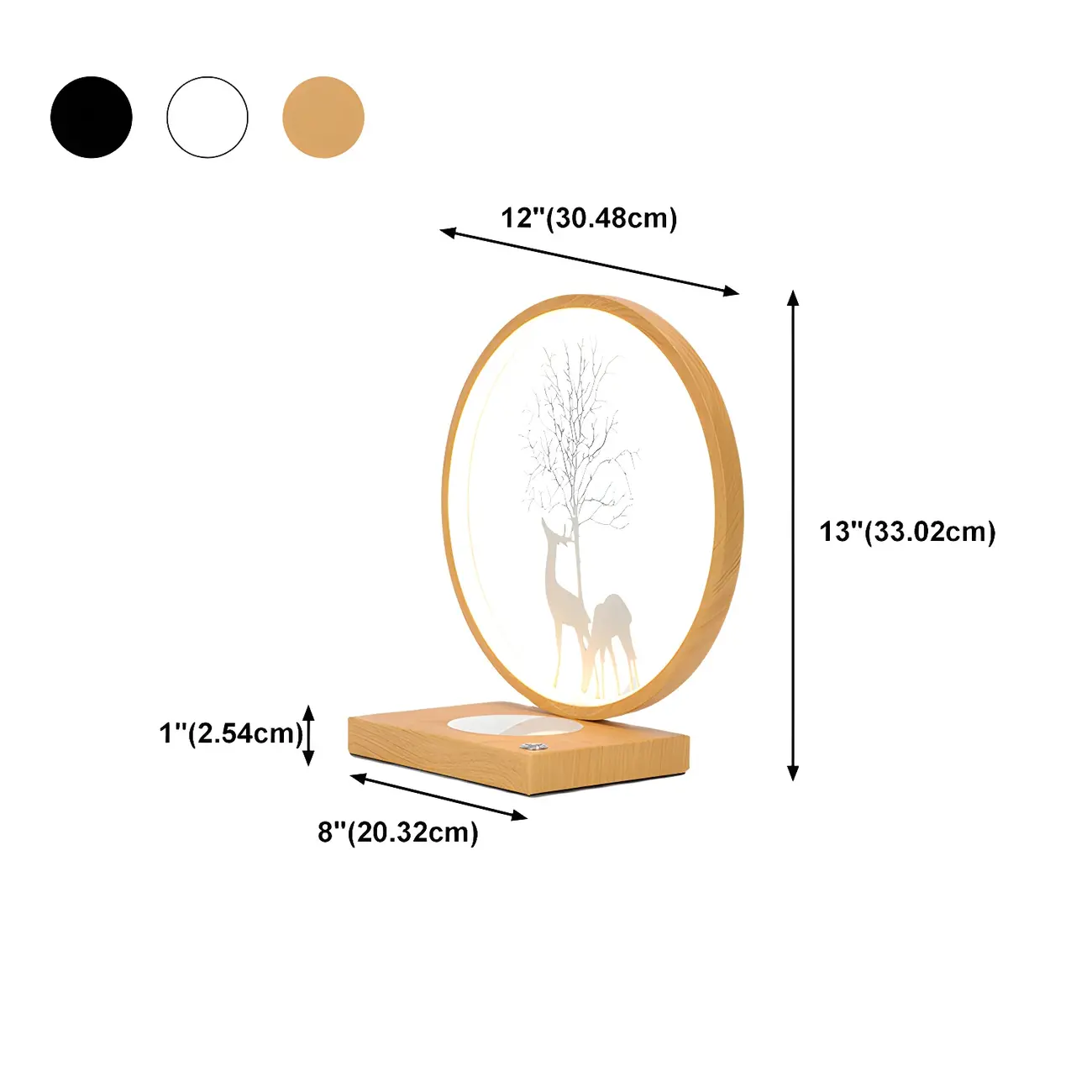 Natural Theme Deer Kids Lamp Warm Light Touch for Bedroom #size