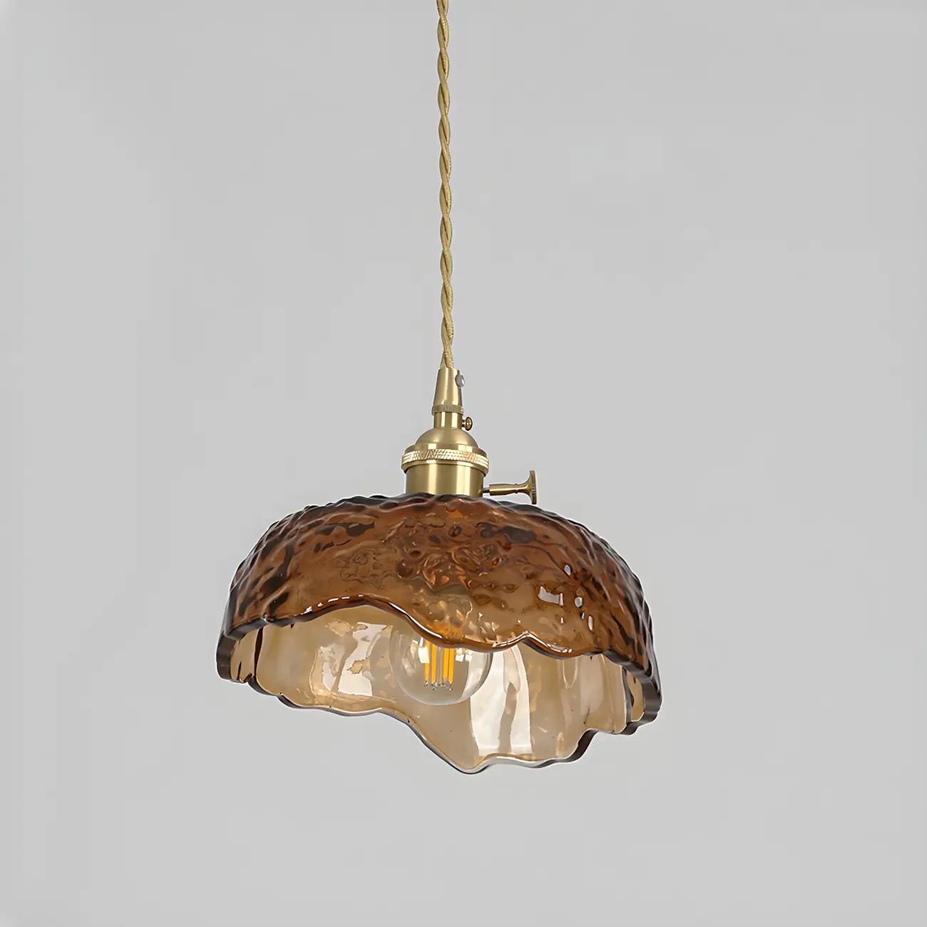 Adjustable Amber Glass Geometric Kitchen Pendant Lighting Image - 7 | homeyfad