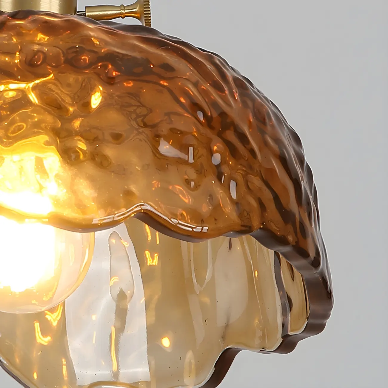 Adjustable Amber Glass Geometric Kitchen Pendant Lighting Image - 12 | homeyfad