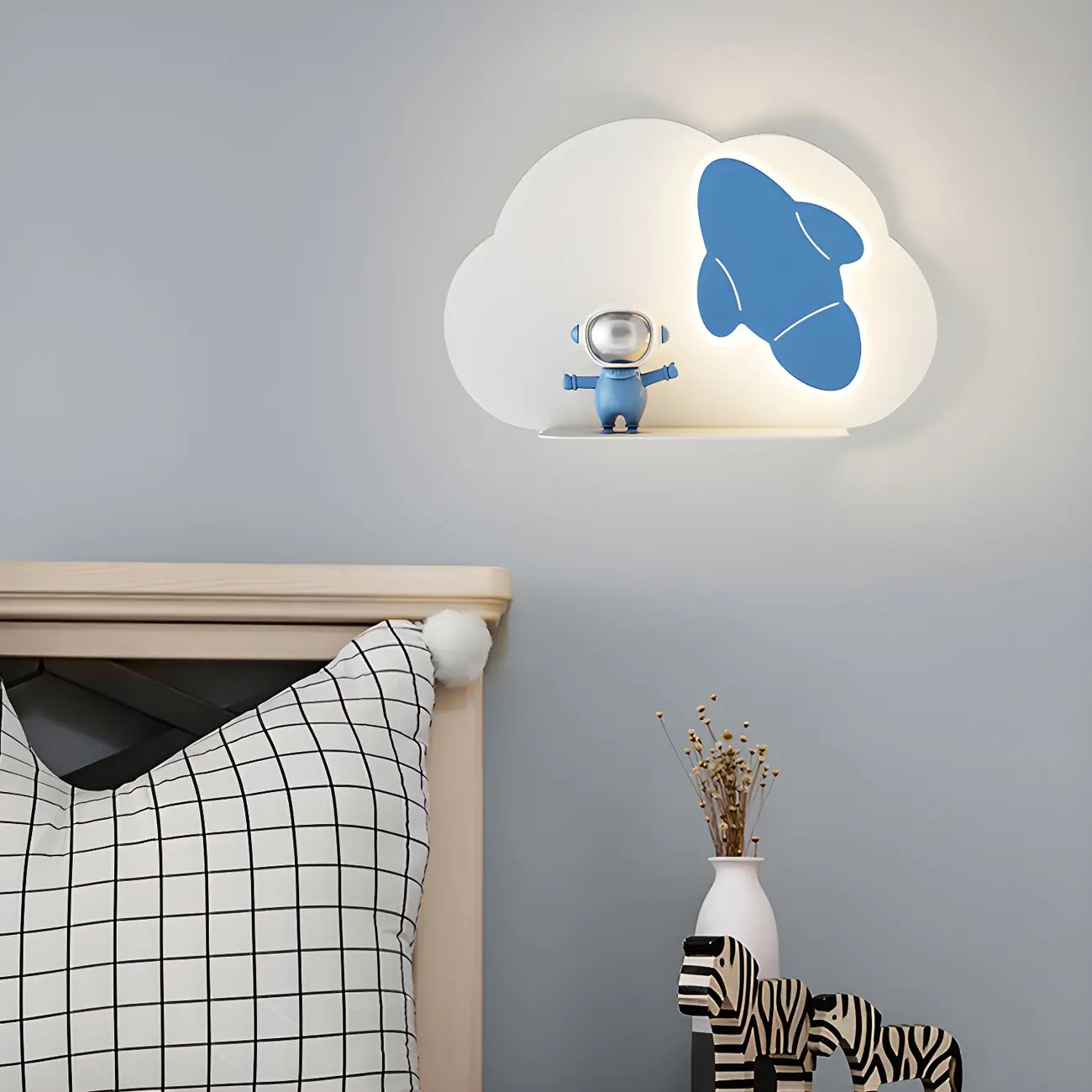 Kids Modern Cloud Shape Metal Wall Light Fixture Image - 1 | homeyfad