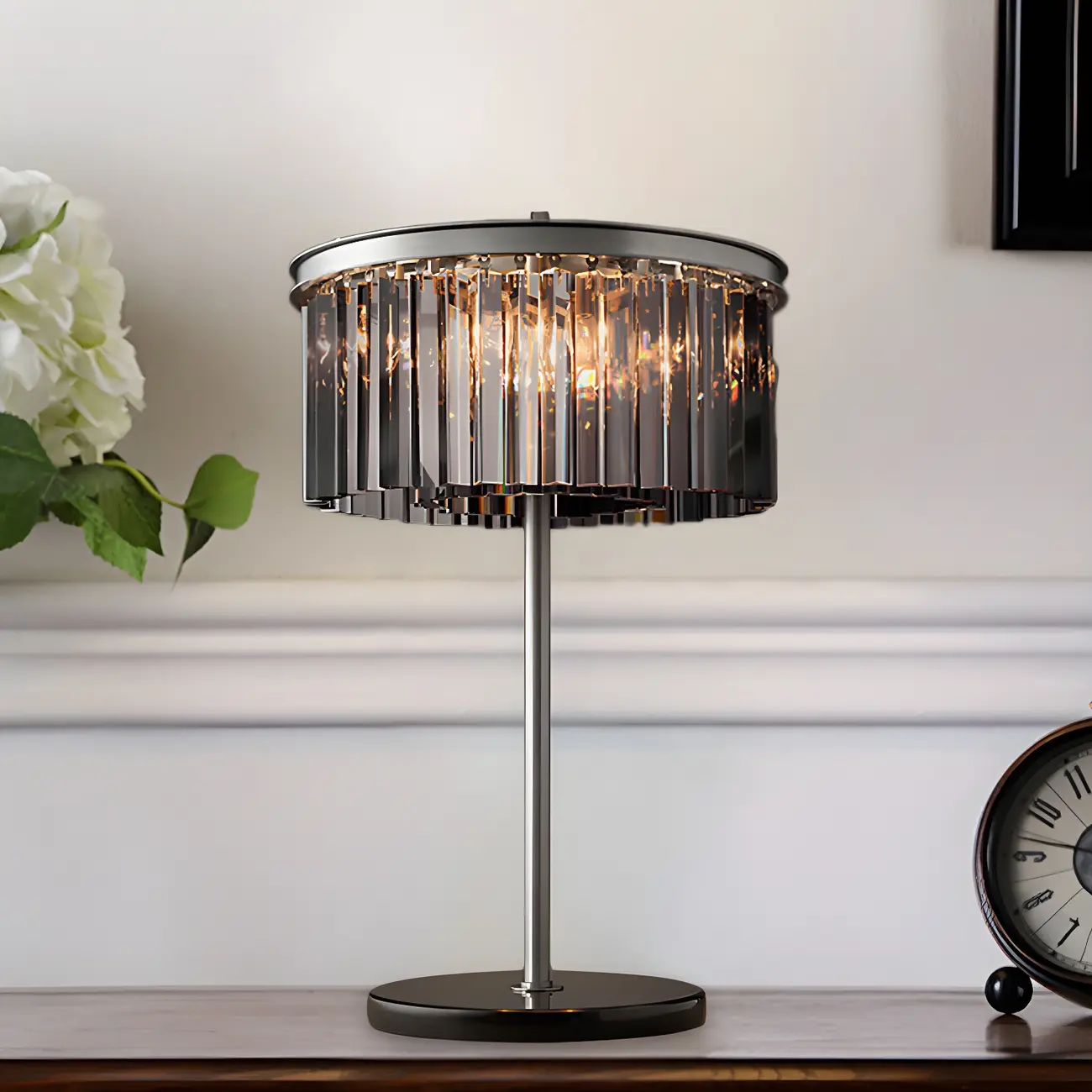 Modern Crystal LED Table Lamp for Living Room Image - 2 | homeyfad