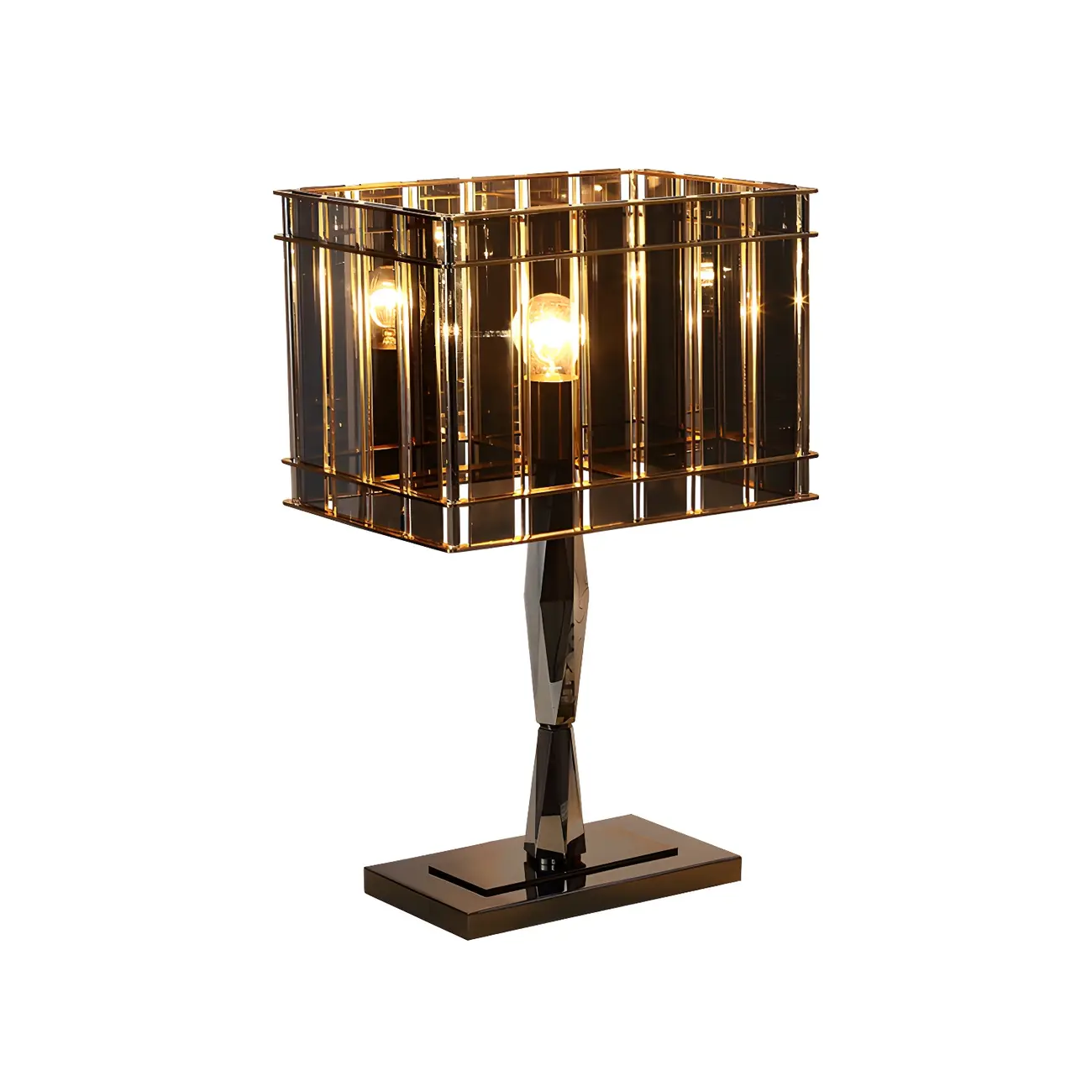 Crystal Rectangular LED Night Table Lamp Image - 3 | homeyfad
