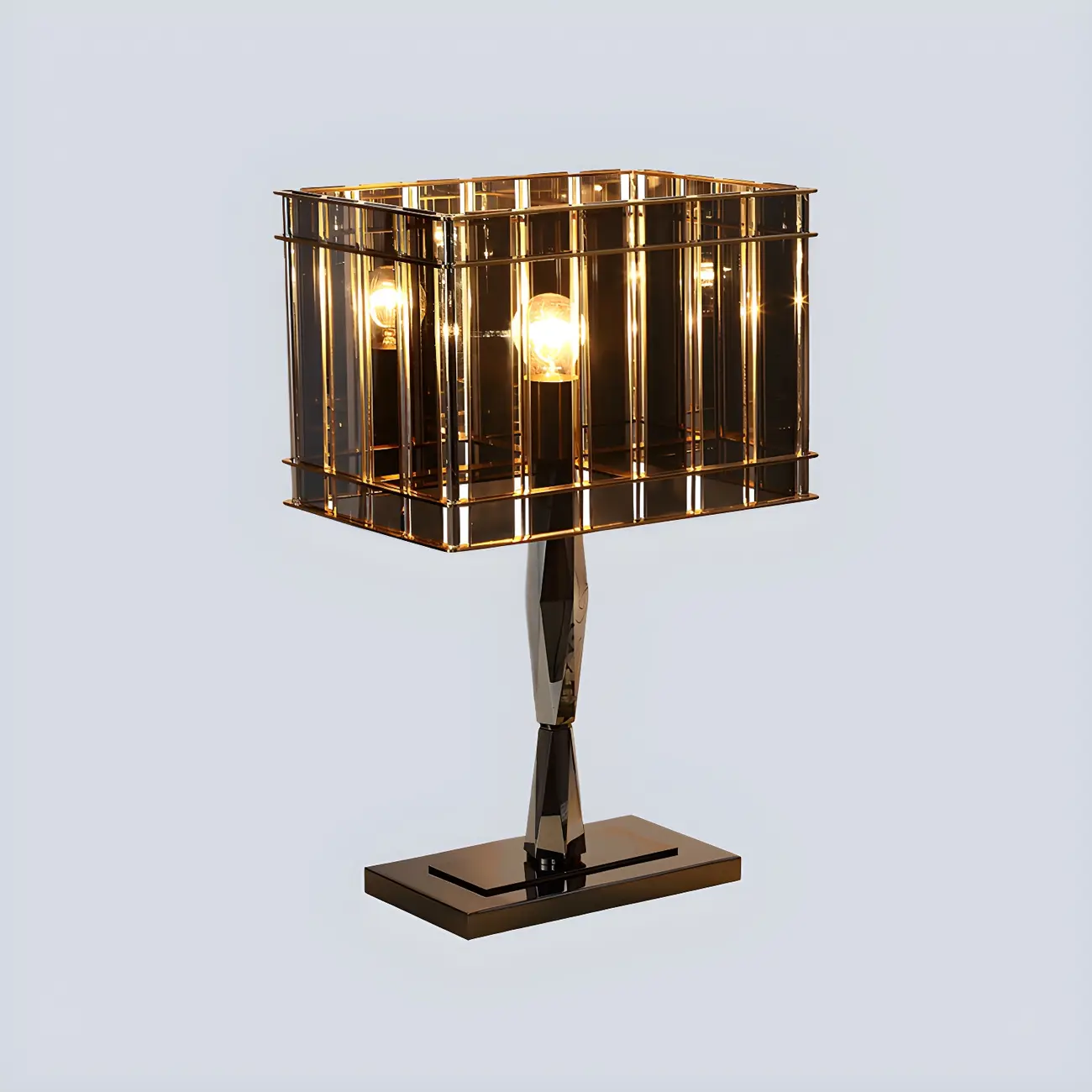 Crystal Rectangular LED Night Table Lamp Image - 5 | homeyfad