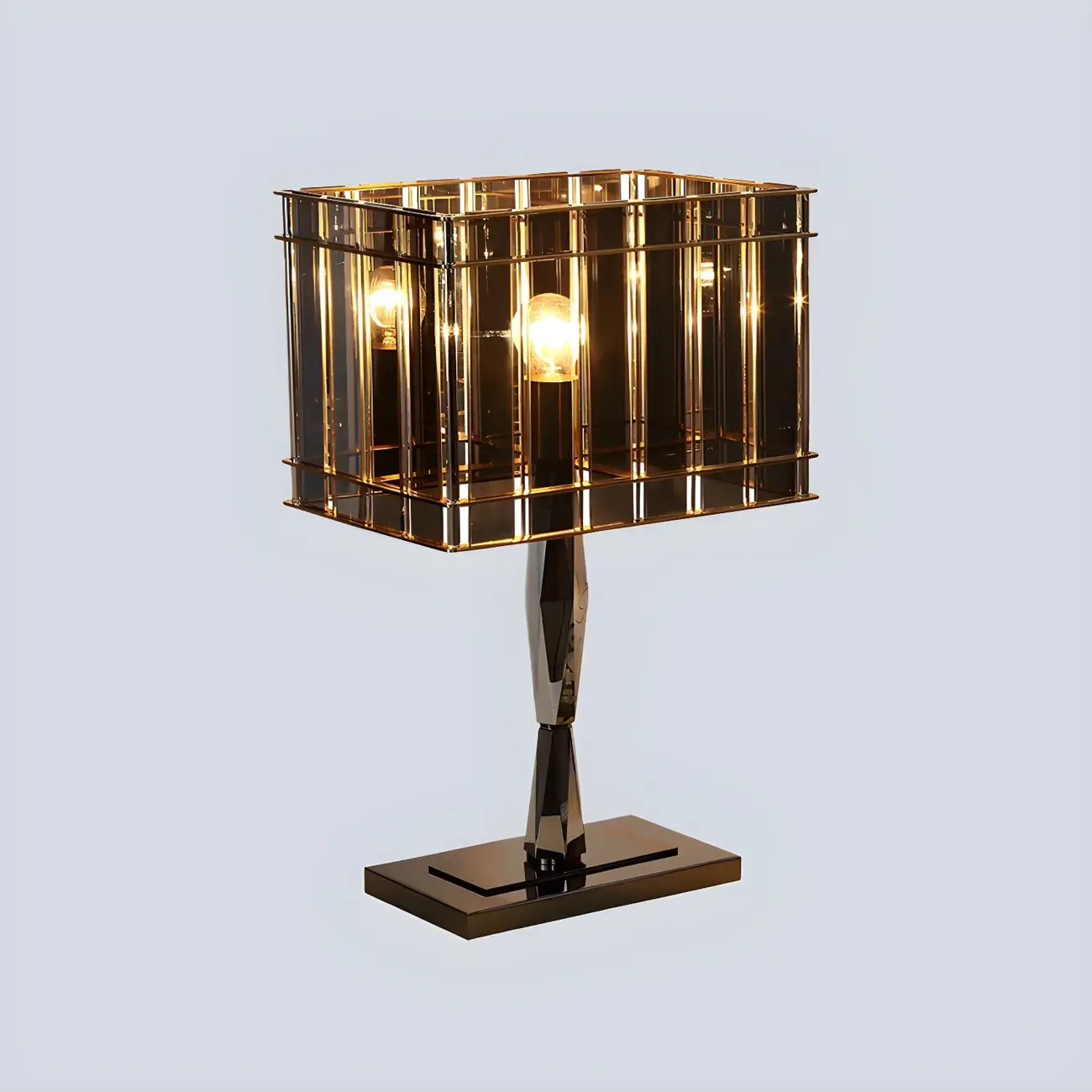 Crystal Rectangular LED Night Table Lamp Image - 5