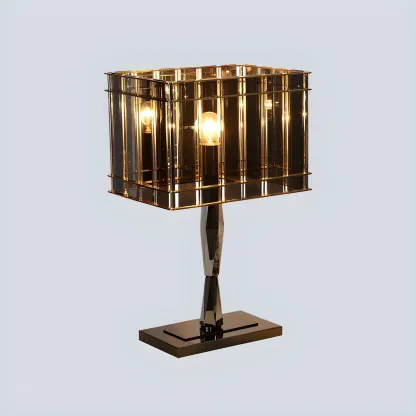 Crystal Rectangular LED Night Table Lamp Image - 5