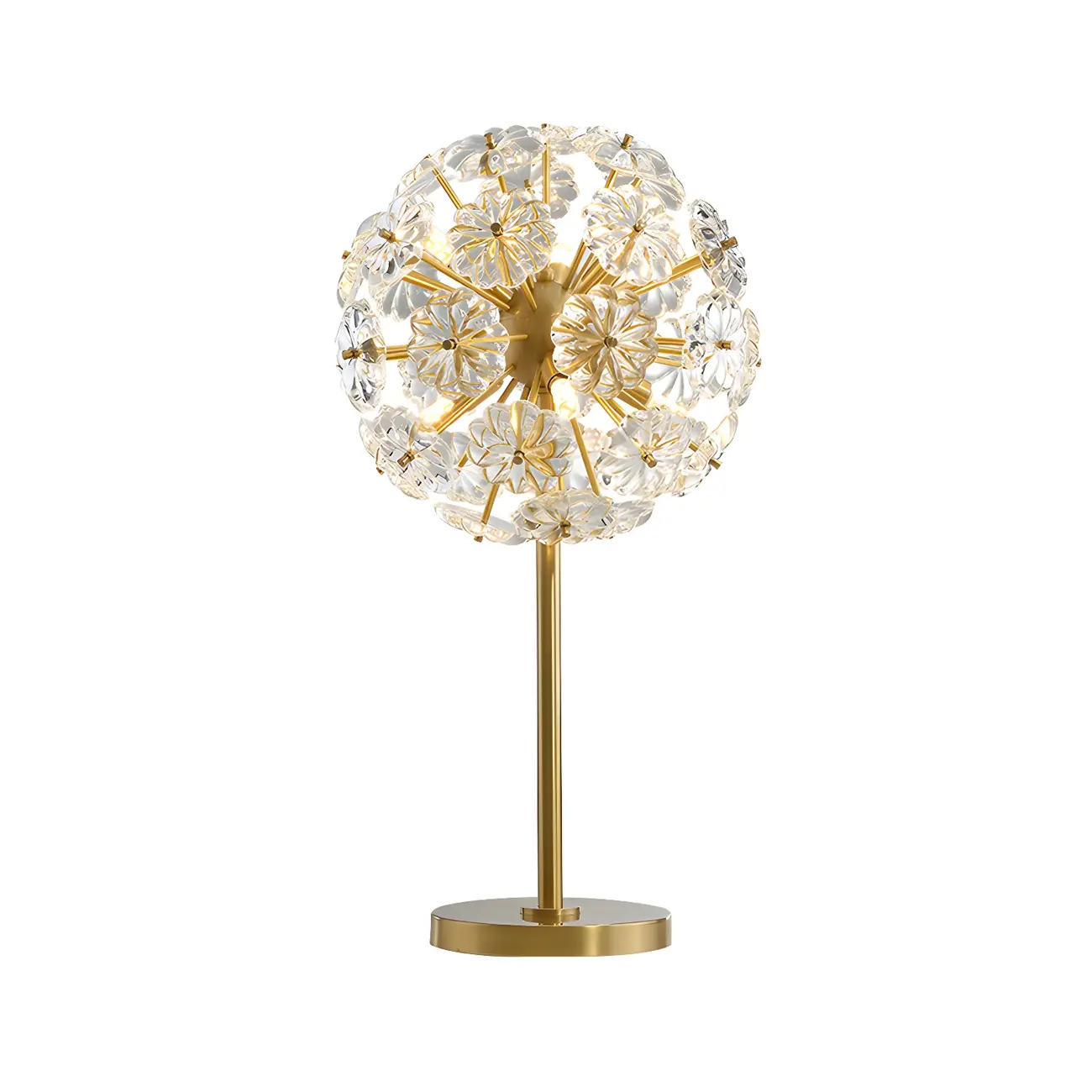 Modern Luxury Gold Flower Shape Crystal Table Lamp Image - 3 | homeyfad