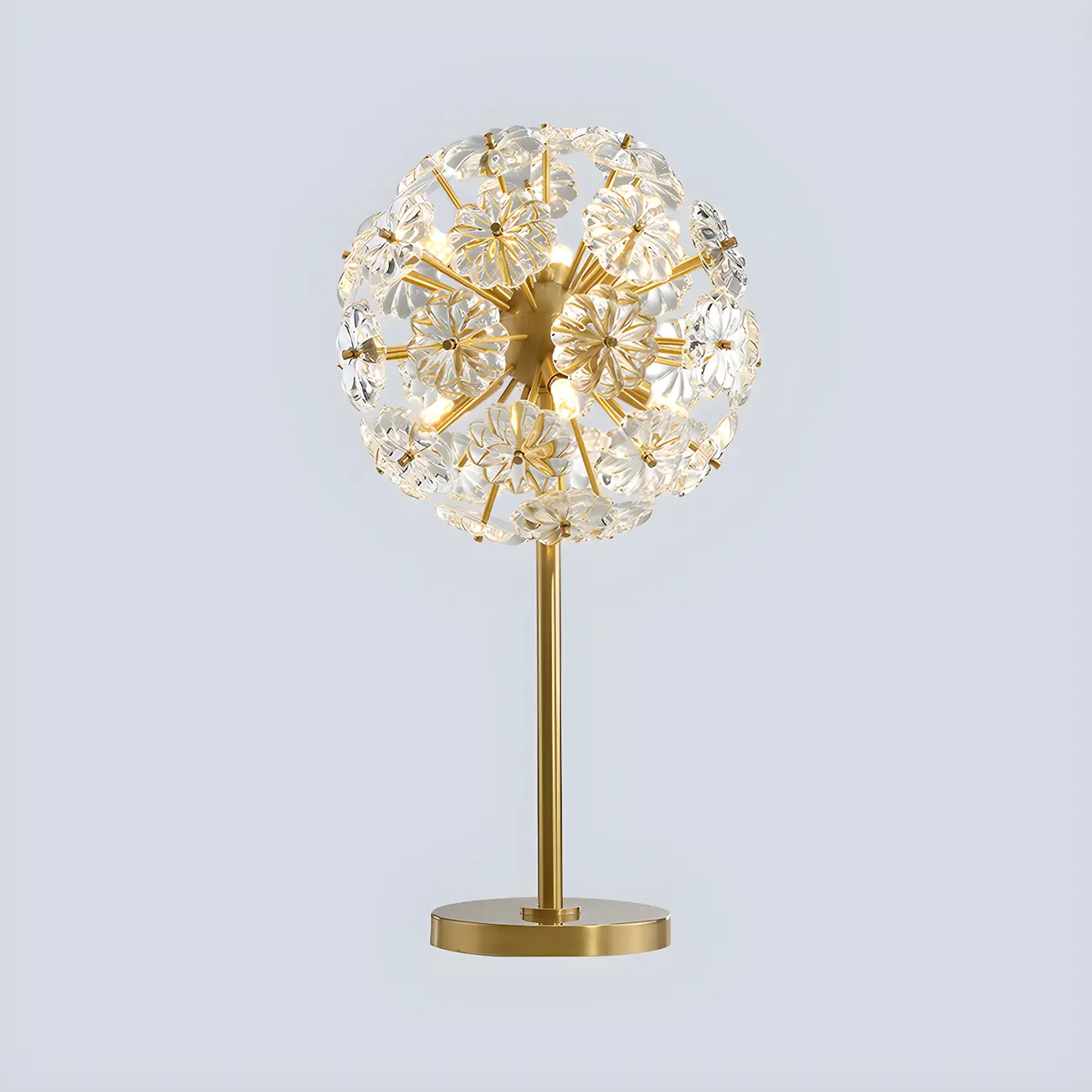 Modern Luxury Gold Flower Shape Crystal Table Lamp Image - 4 | homeyfad