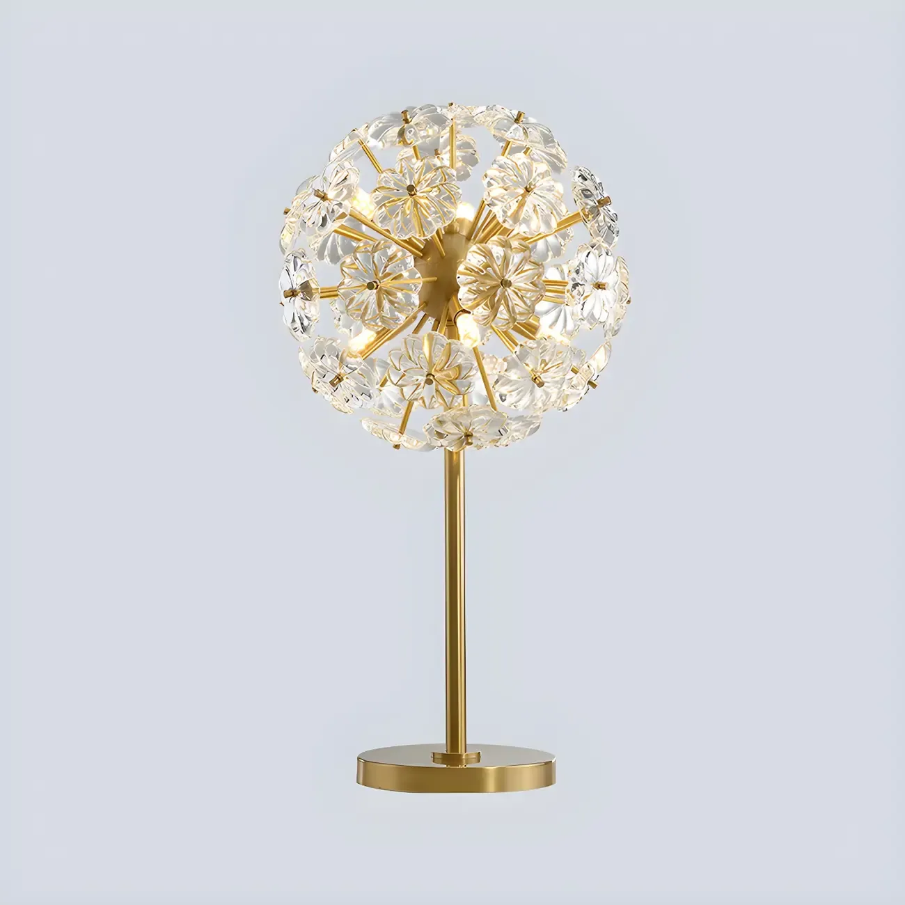 Modern Luxury Gold Flower Shape Crystal Table Lamp Image - 4