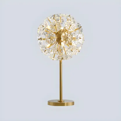 Modern Luxury Gold Flower Shape Crystal Table Lamp Image - 4