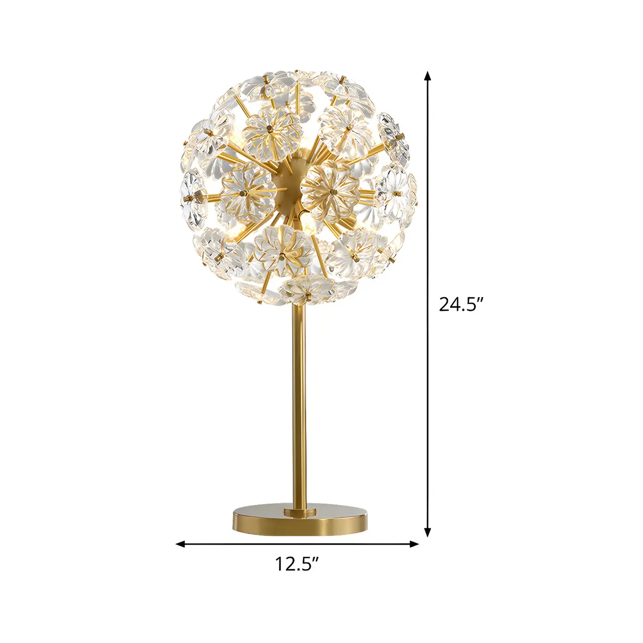 Modern Luxury Gold Flower Shape Crystal Table Lamp Image - 5 | homeyfad