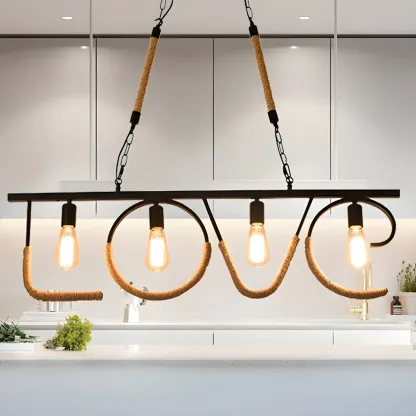Industrial Metal LOVE Design Island Pendant Light Image - 2