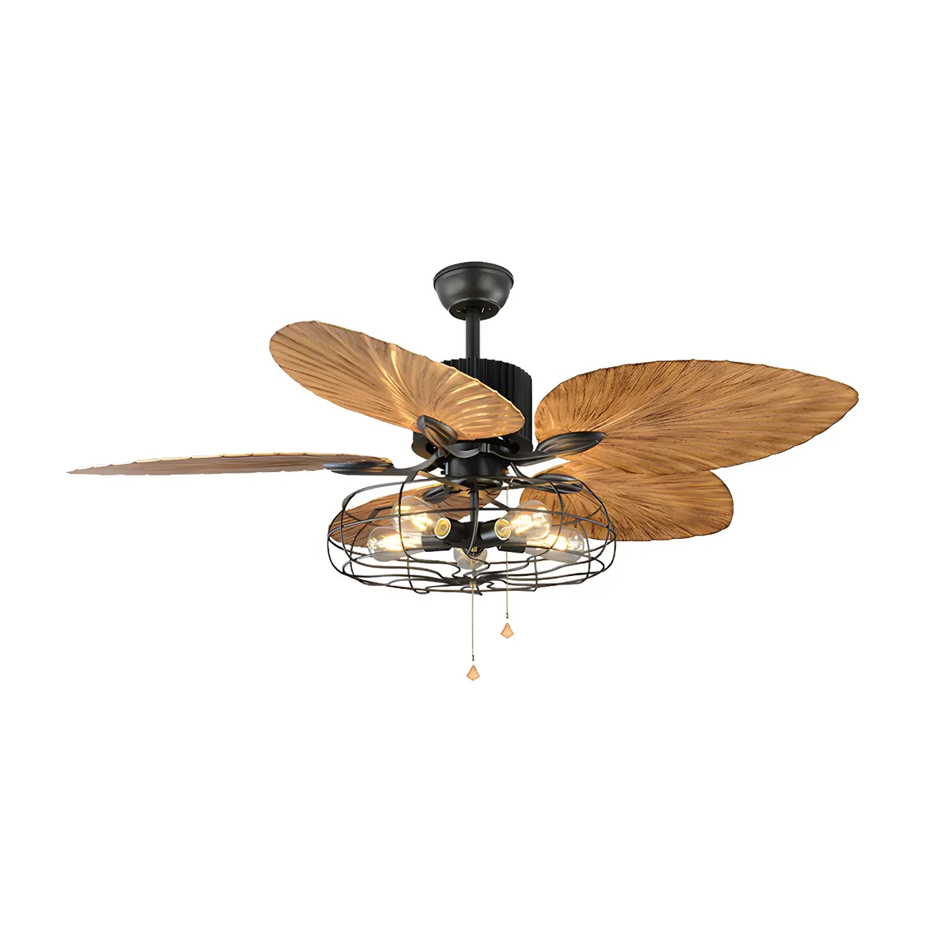 Industrial Black Indoor Ceiling Fan with Light for Living Room | homeyfad
