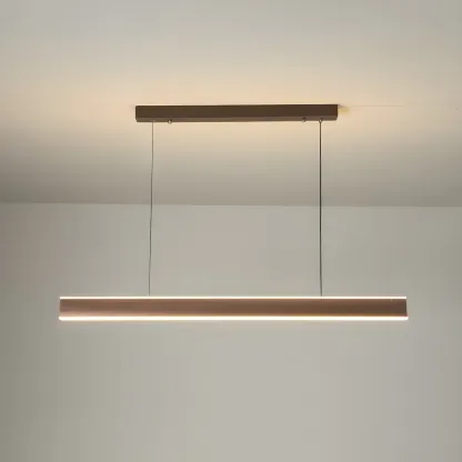 Simple Metal Linear LED Pendant Light for Kitchen Image - 6