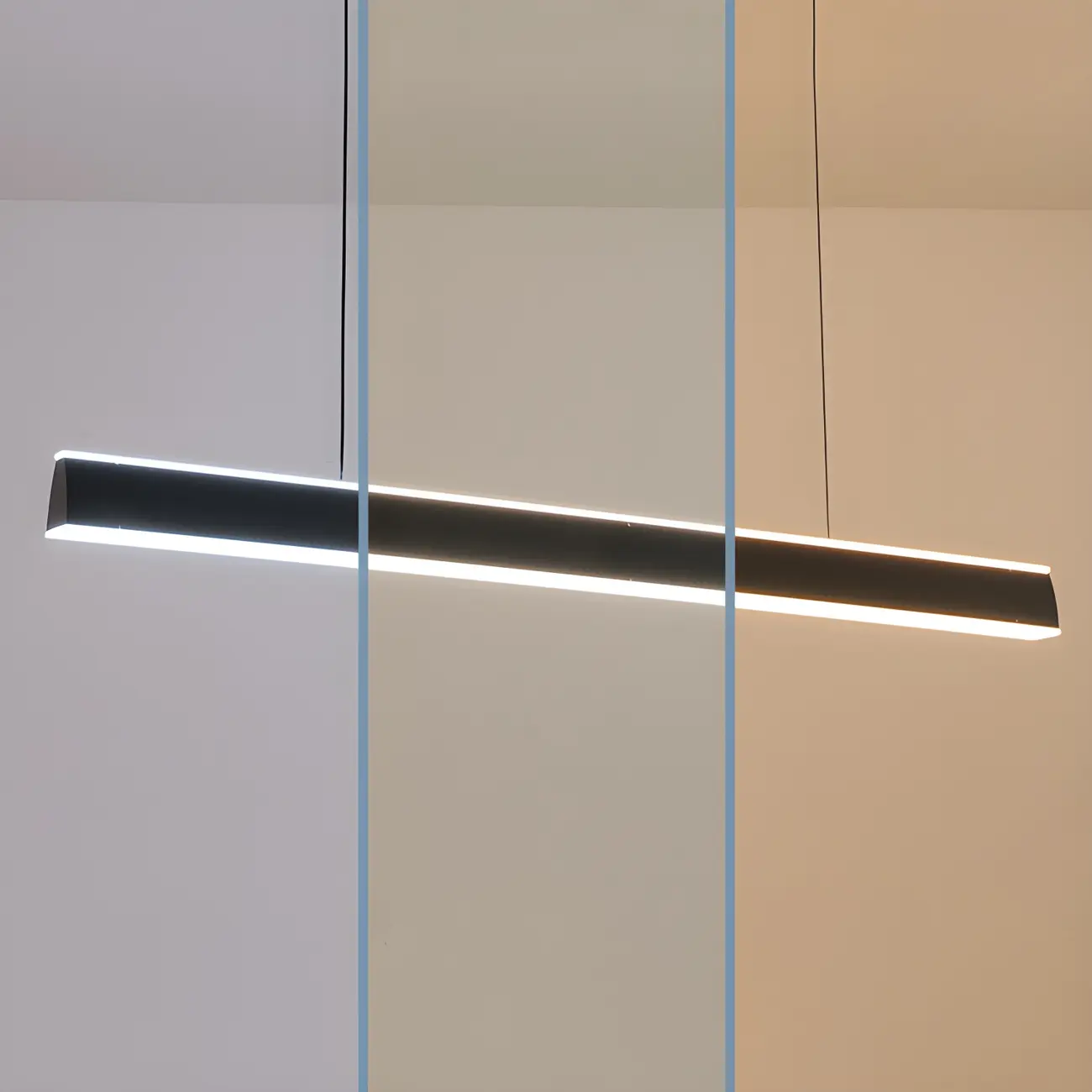 Simple Metal Linear LED Pendant Light for Kitchen Image - 8 | homeyfad