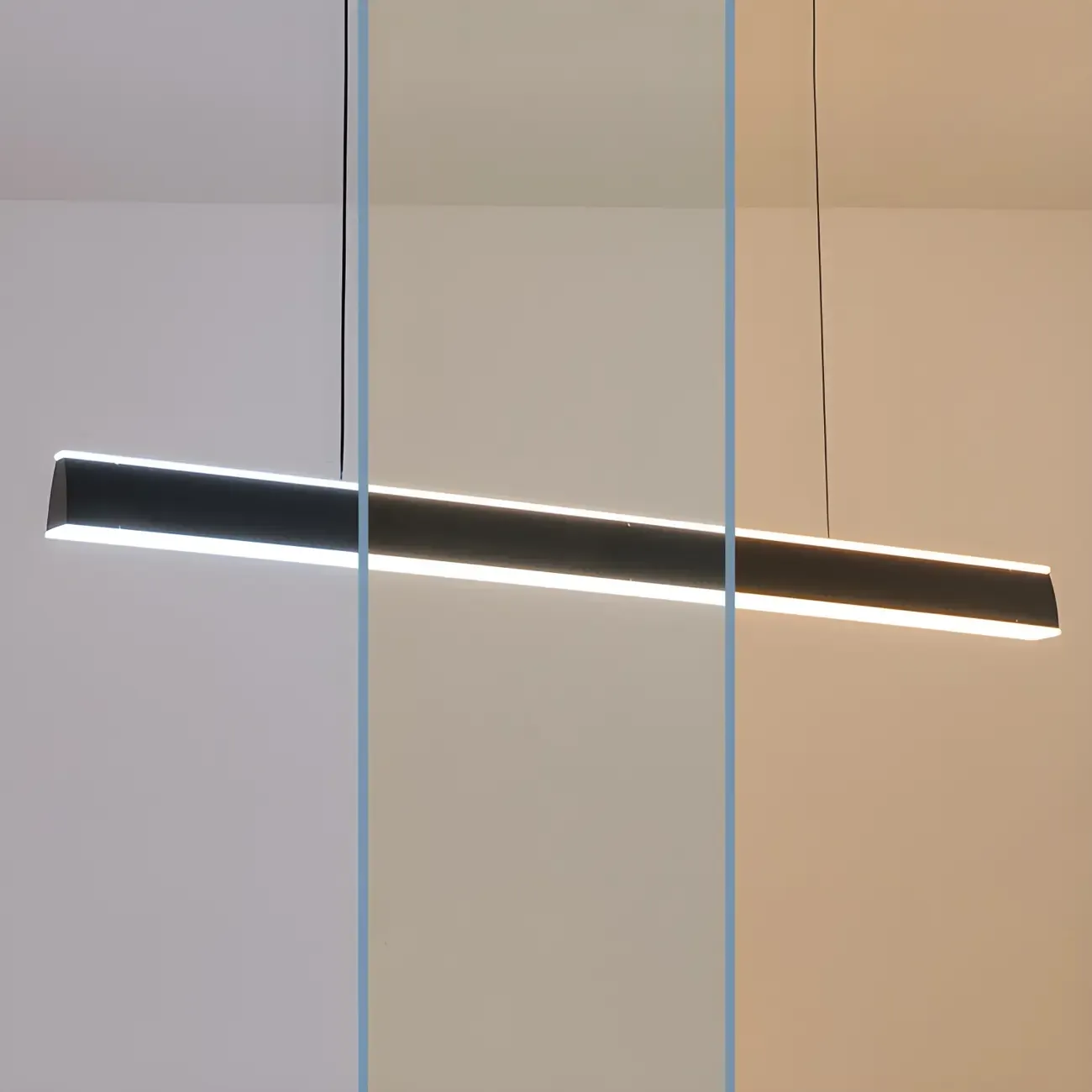 Simple Metal Linear LED Pendant Light for Kitchen Image - 8