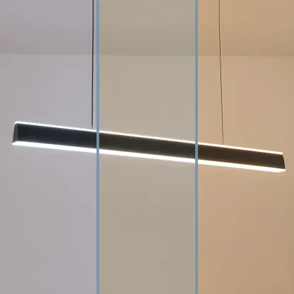 Simple Metal Linear LED Pendant Light for Kitchen Image - 8