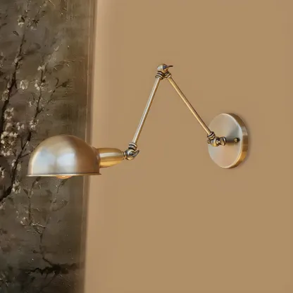Retro Dome Metal Swing Arm Wall Light Image - 2