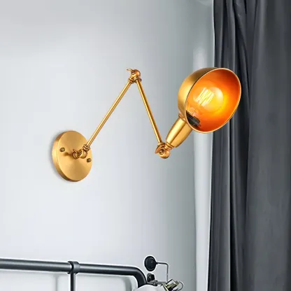 Retro Dome Metal Swing Arm Wall Light Image - 5