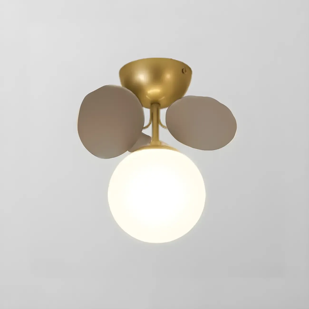 Modern Bedroom Glass Ball Semi Flush Mount Ceiling Light Image - 6