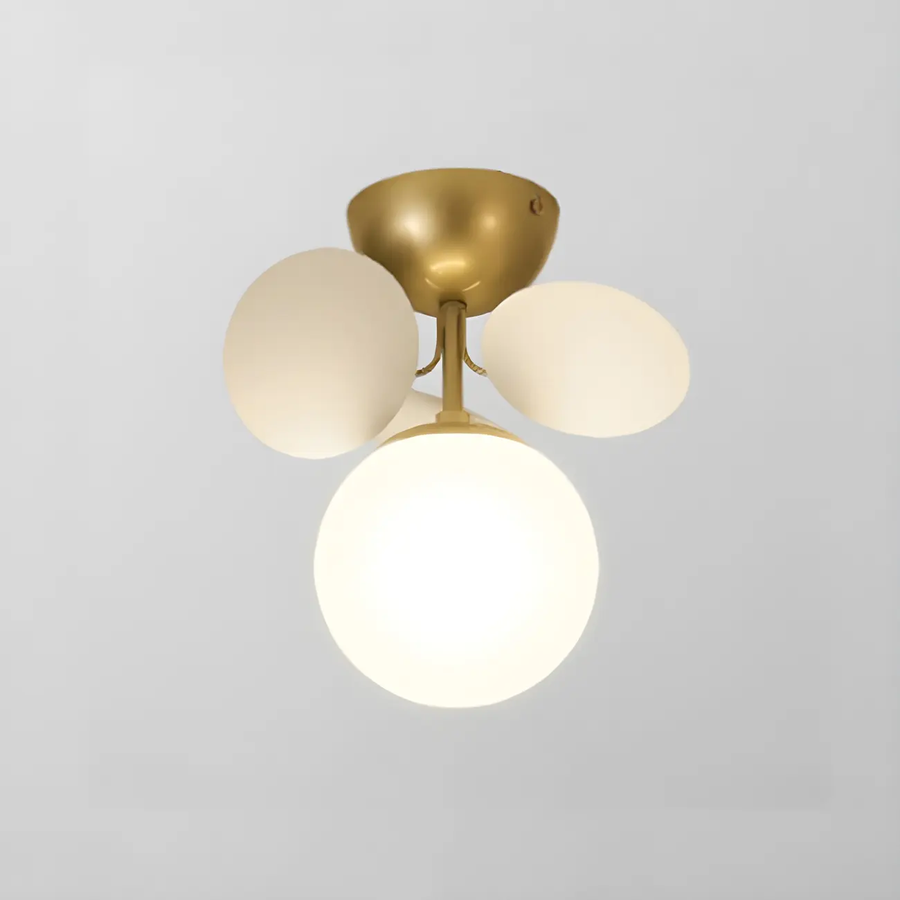 Modern Bedroom Glass Ball Semi Flush Mount Ceiling Light Image - 7 | homeyfad