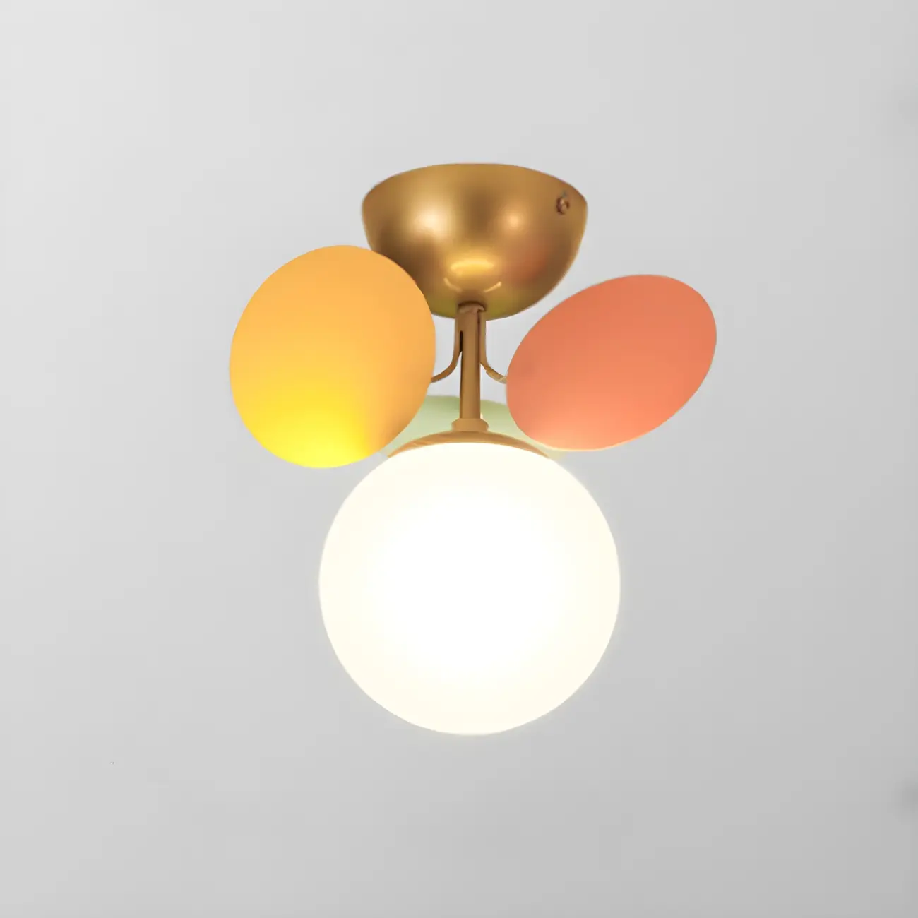 Modern Bedroom Glass Ball Semi Flush Mount Ceiling Light Image - 3 | homeyfad