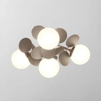 Modern Bedroom Glass Ball Semi Flush Mount Ceiling Light Image - 10